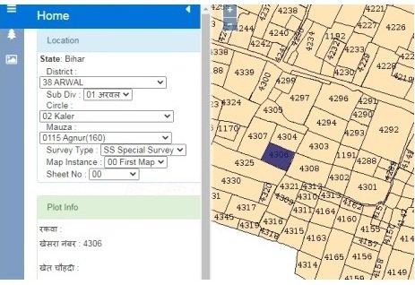 भू नक्शा बिहार देखने की प्रक्रिया 